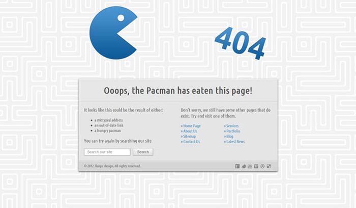 HTTP 404 error page