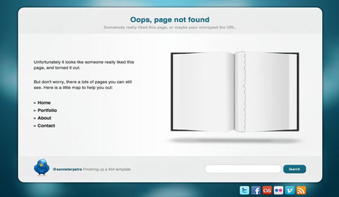 HTTP 404 error page