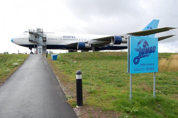 Jumbo Hostel in 747-200 jetliner, Arlanda Airport, Stockholm, Sweden