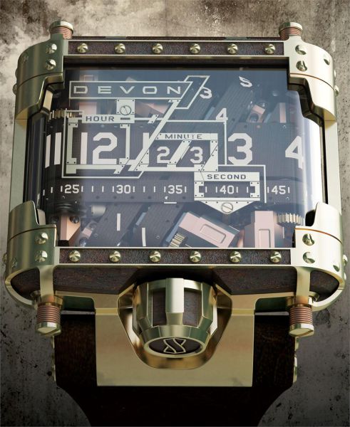 Devon Works Tread 1 Steampunk limited edition wristwatch by Devon Works LLC