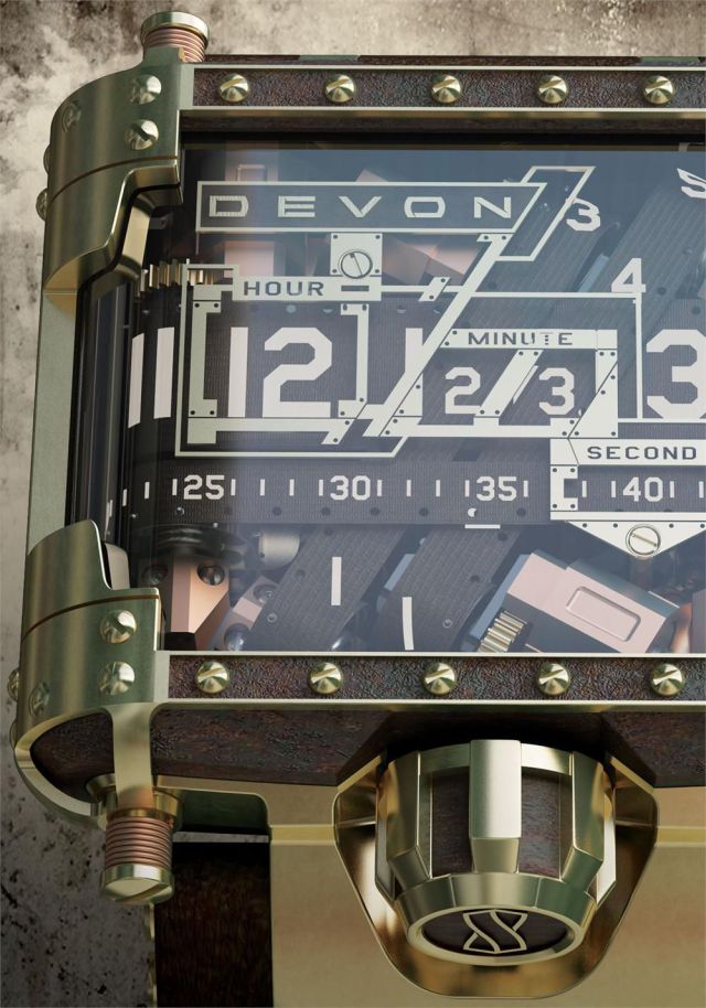 Devon Works Tread 1 Steampunk limited edition wristwatch by Devon Works LLC