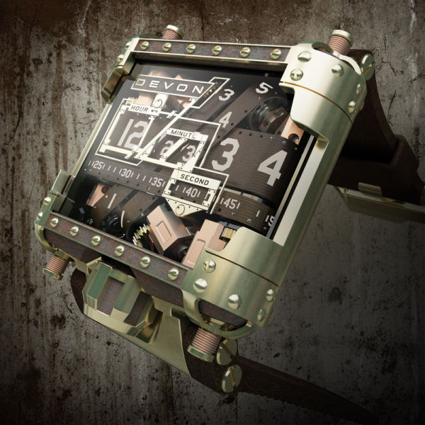 Devon Works Tread 1 Steampunk limited edition wristwatch by Devon Works LLC