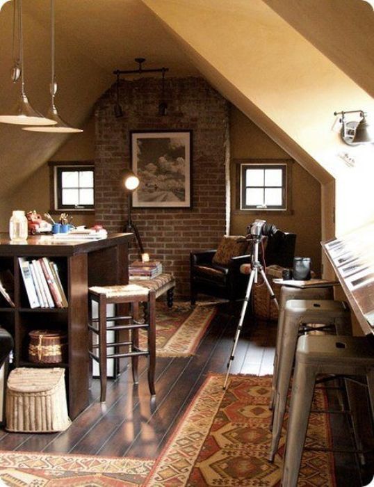 attic loft space below the roof