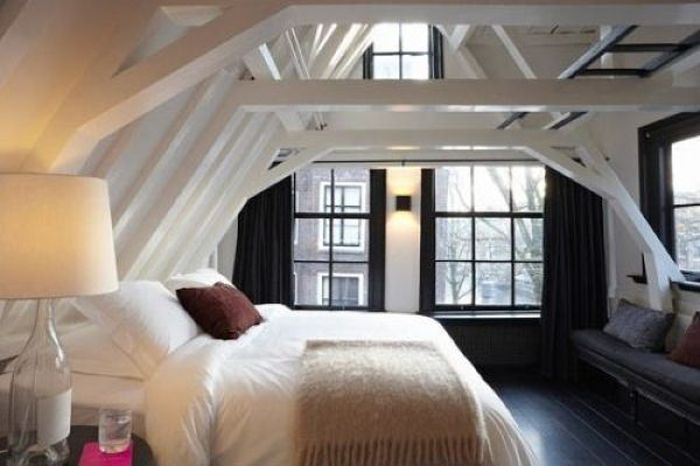 attic loft space below the roof