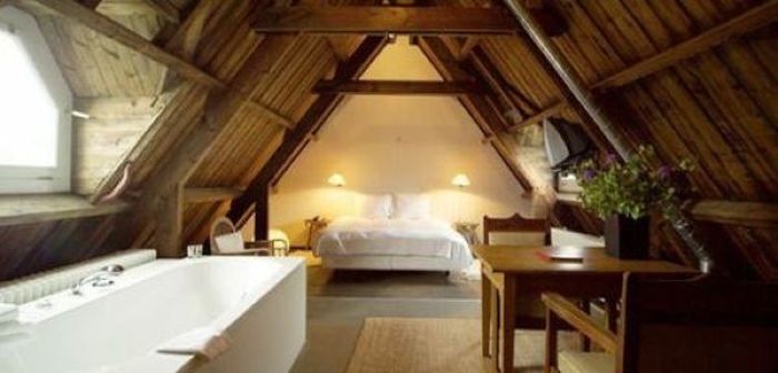 attic loft space below the roof