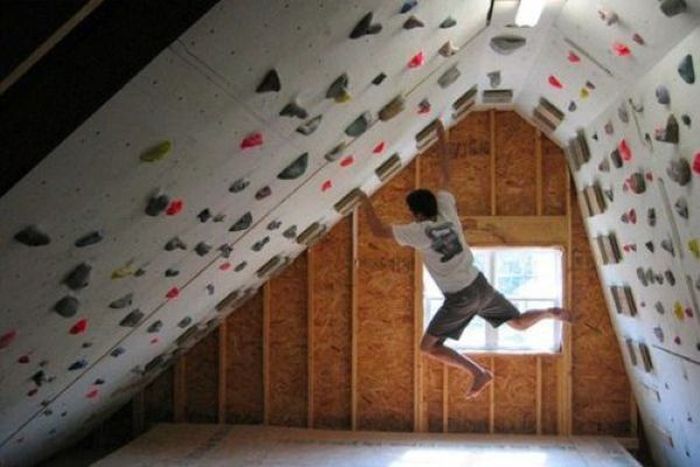 attic loft space below the roof