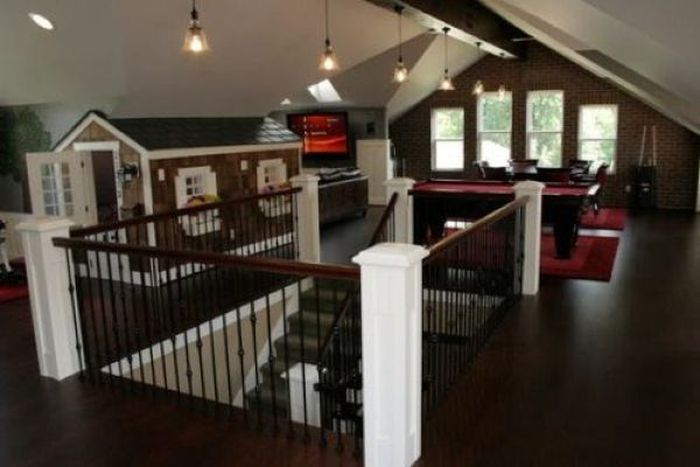 attic loft space below the roof