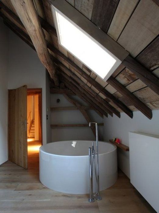 attic loft space below the roof
