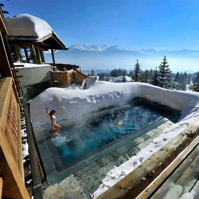 winter swimming pool