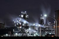 Architecture & Design: Factory plant in the night, Japan