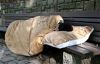Architecture & Design: homeless bed from cardboard boxes