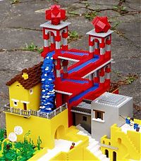 TopRq.com search results: M.C. Escher art recreated using lego bricks