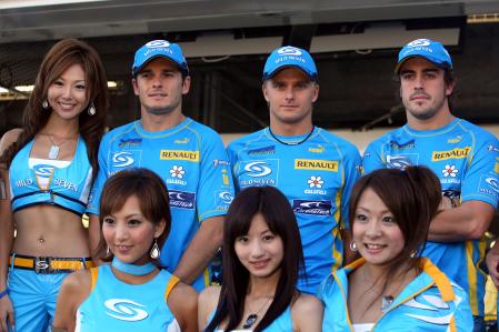 Fisichella Alonso Kovalainen Mild Seven Girls Suzuka 2006-10-06