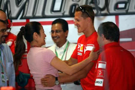 Michell Yeoh Girlfriend Of Jean Todt With Michael Schumacher Monza 2006-09-09
