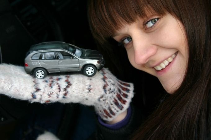 girl with a car