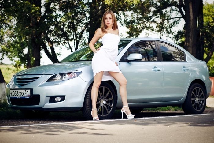 girl with a car