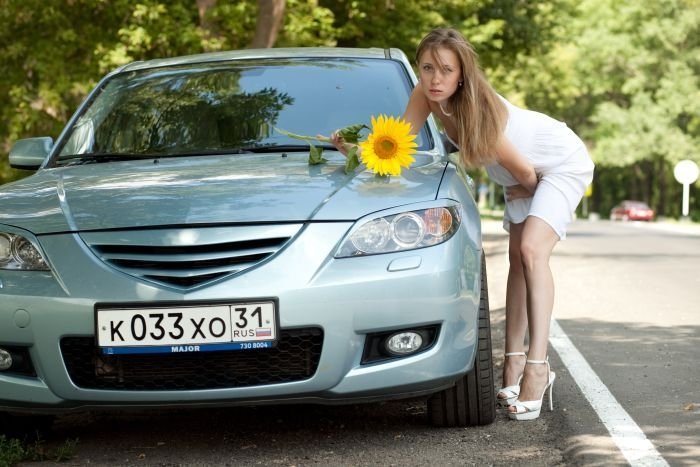 girl with a car