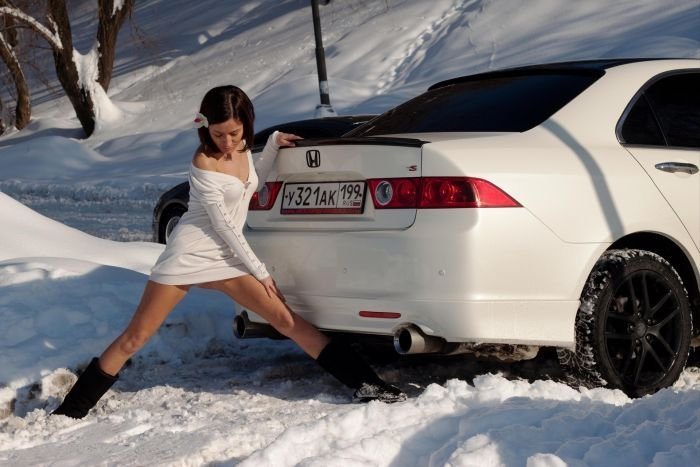 girl with a car