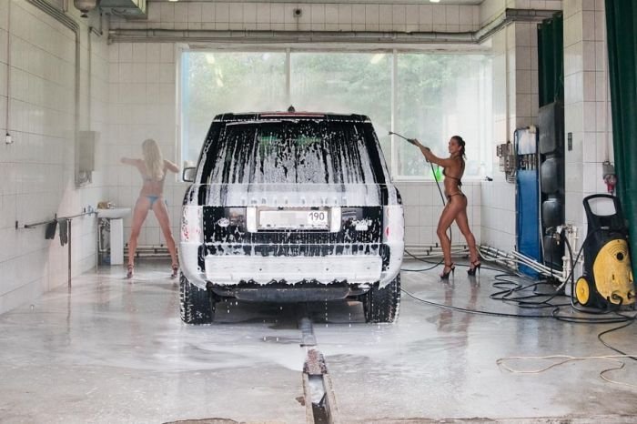 Bikini car wash, Moscow, Russia