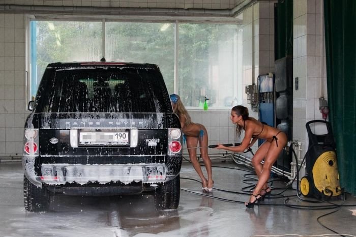 Bikini car wash, Moscow, Russia