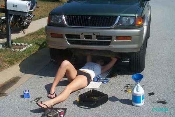 girl in the garage