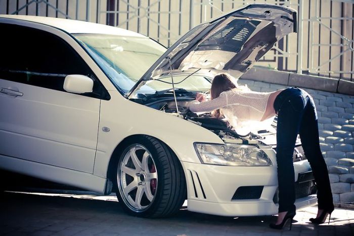 girl with a car