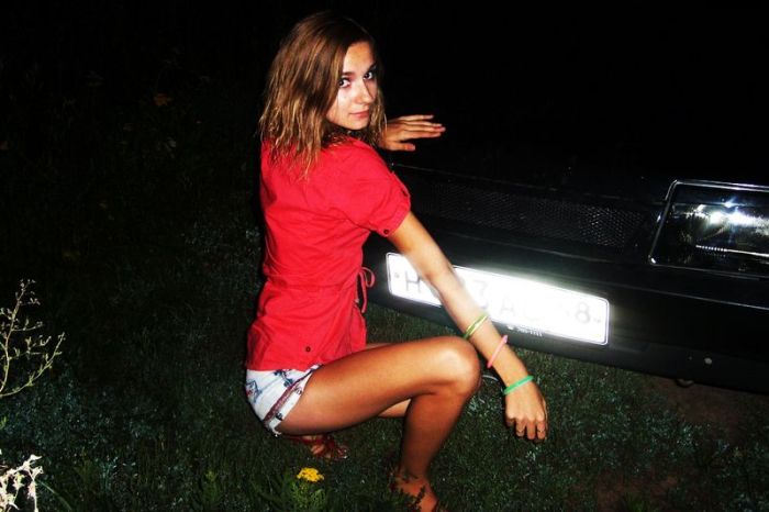 girl with a car