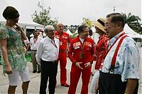 Motorsport models: Ecclestone Bernie With Wife Slavica And Jean Todt