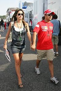 TopRq.com search results: Felipe Massa Arrives At The Circuit With His Girlfriend Rafaela Bassi Hockenheim 2006-07-30