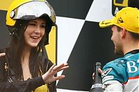 Motorsport models: Girl turns down champagne, Japanese 125GP Race 2007