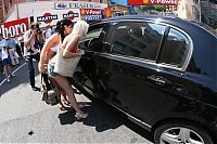 Motorsport models: Girls On The Streets Of Monaco Ask A Bently Driver To Get A Lift - Monaco 2006-05-24