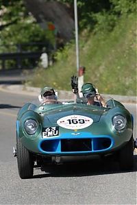 Motorsport models: Prodrive chairman David Richards and wife Karen behind the wheel of a 1954 Aston Martin DB3S during the 2007 Mille Miglia classic
