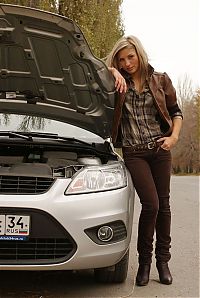 Motorsport models: girl with a car