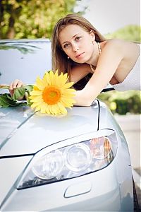 Motorsport models: girl with a car