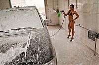 Motorsport models: Bikini car wash, Moscow, Russia