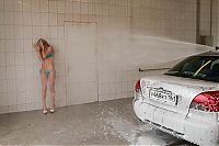 Motorsport models: Bikini car wash, Moscow, Russia