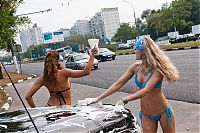 Motorsport models: Bikini car wash, Moscow, Russia