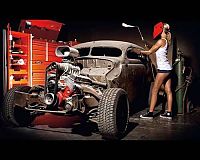 Motorsport models: girl in the garage