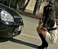 Motorsport models: girl with a car