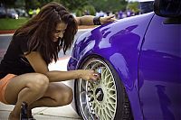 Motorsport models: girl with a car