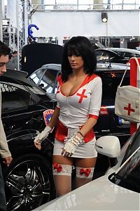 Motorsport models: girl with a car