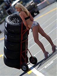 Motorsport models: girl with a car