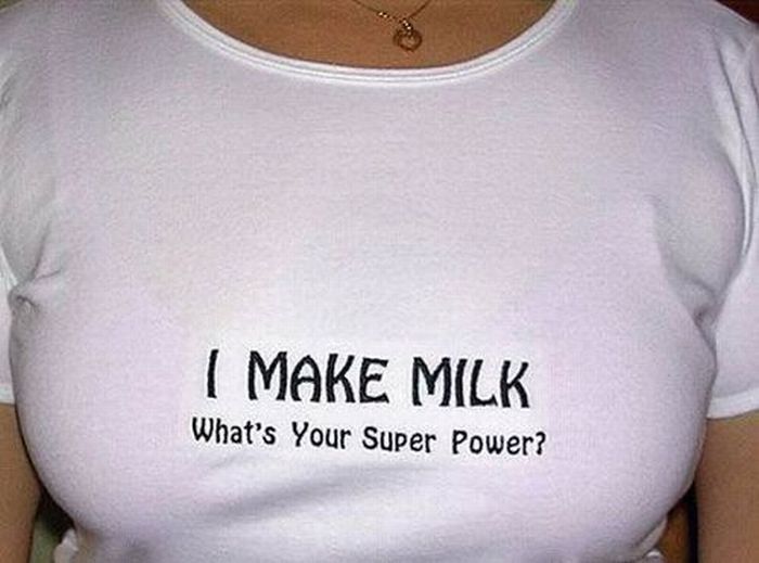 T me funny. Грудь. Грудь Power. Девушка с надписью Milk на груди. Смешные картинки про женскую грудь.