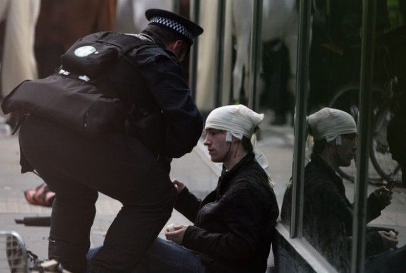 Riots at G20 summit, London, United Kingdom