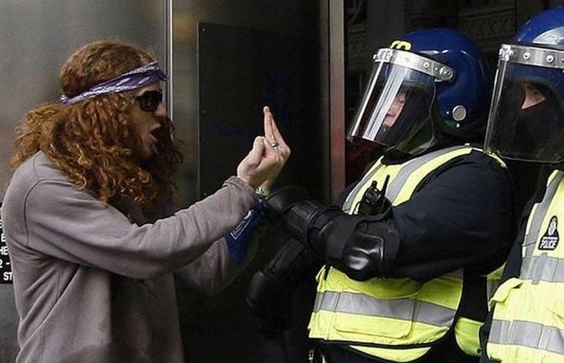 Riots at G20 summit, London, United Kingdom