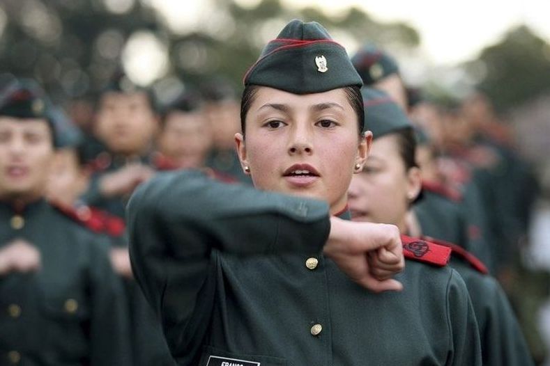 girl in a military