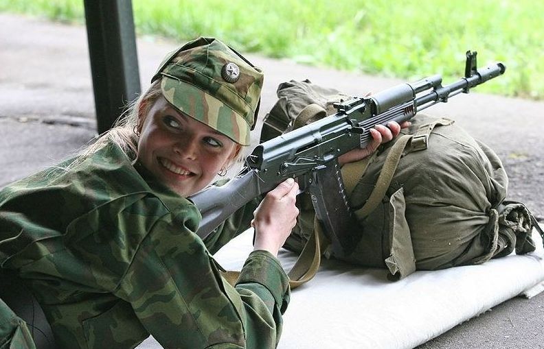 girl in a military