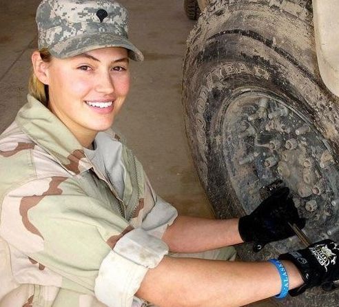 girl in a military