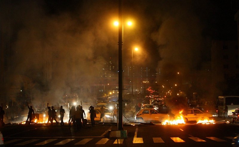 The riots in Tehran, Iran