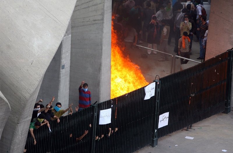 The riots in Tehran, Iran